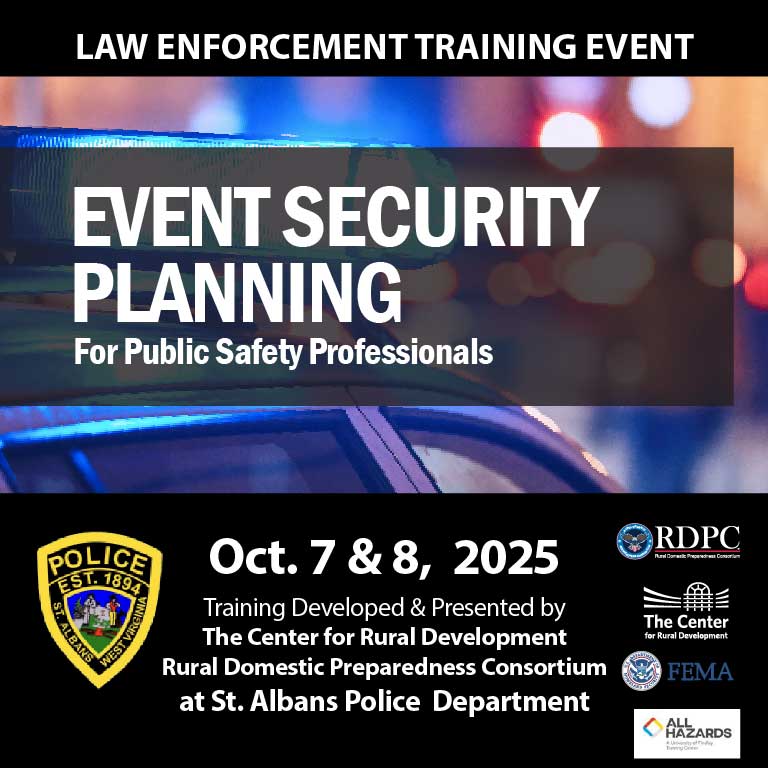 Join the tuition-free MGT 335: Event Security Planning course on Oct 7-8, 2025, in Saint Albans, WV. Essential for public safety professionals. Register by Sep 23.